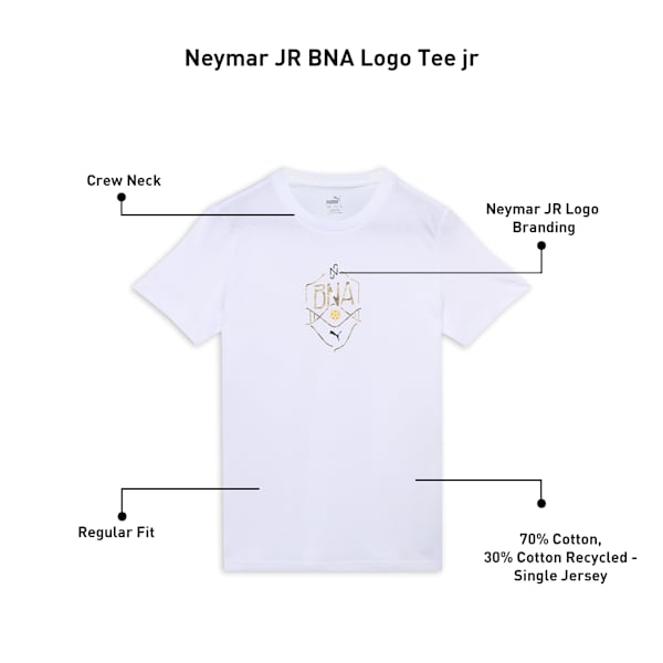 Neymar JR "BNA" Youth Football Logo Tee, PUMA White-Sand Dune, extralarge-IND